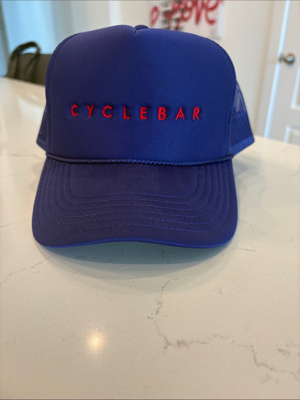Cyclebar Royal Blue Trucker Cap with Red Embroidery